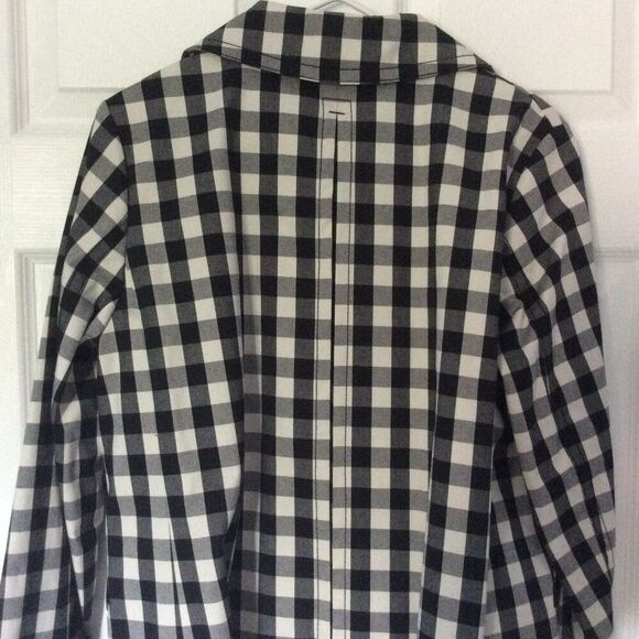 Ann Taylor Black and White Gingham Double Breasted Swing Jacket Size S NWT - Picture 8 of 8